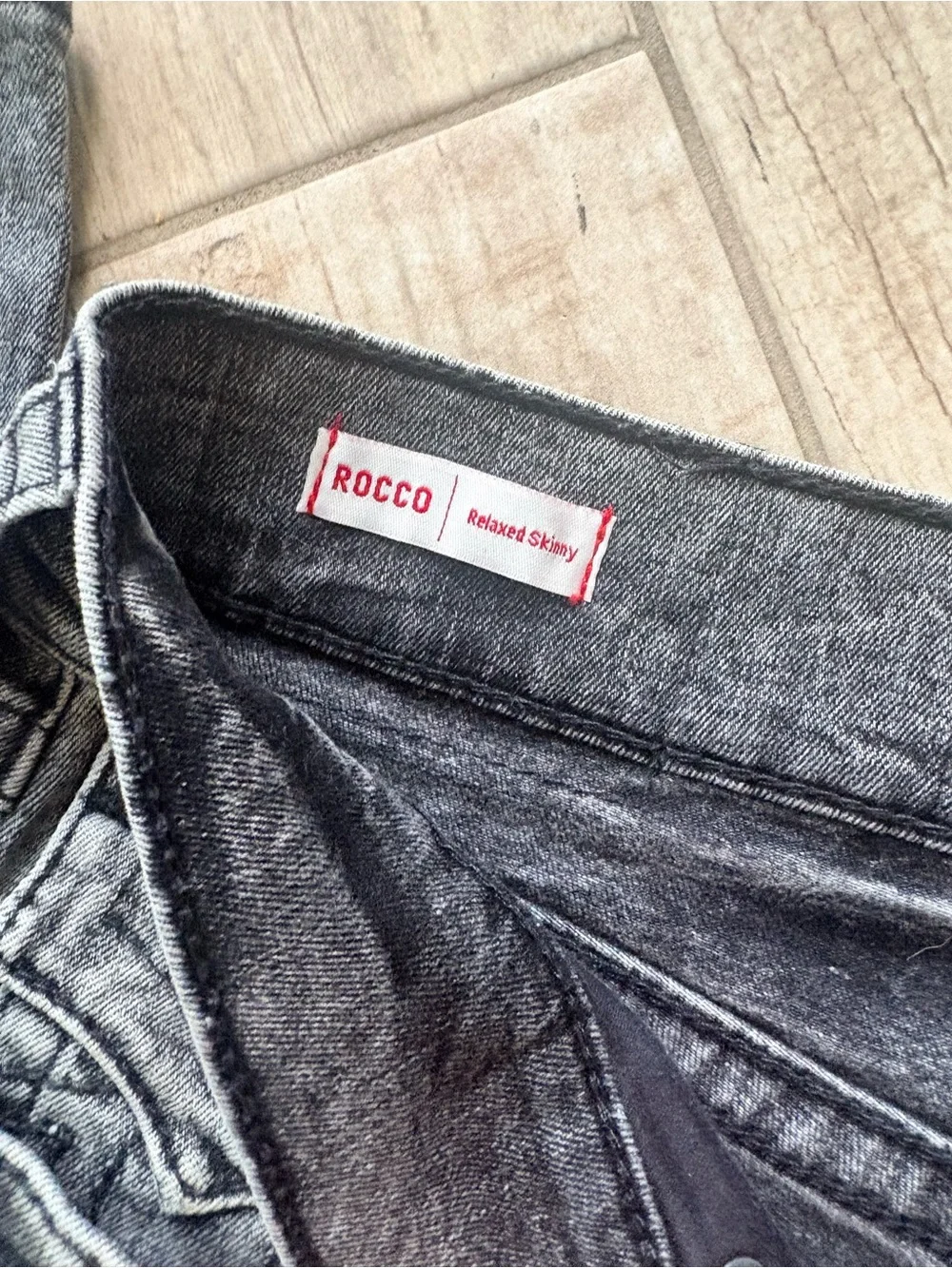 True Religion Men’s Wolf Grey Rocco Relaxed Skinny Jeans